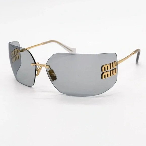 Miu Miu Accessories - 🔥 Miu Miu Frameless Sunglasses Gold Logo Y2K